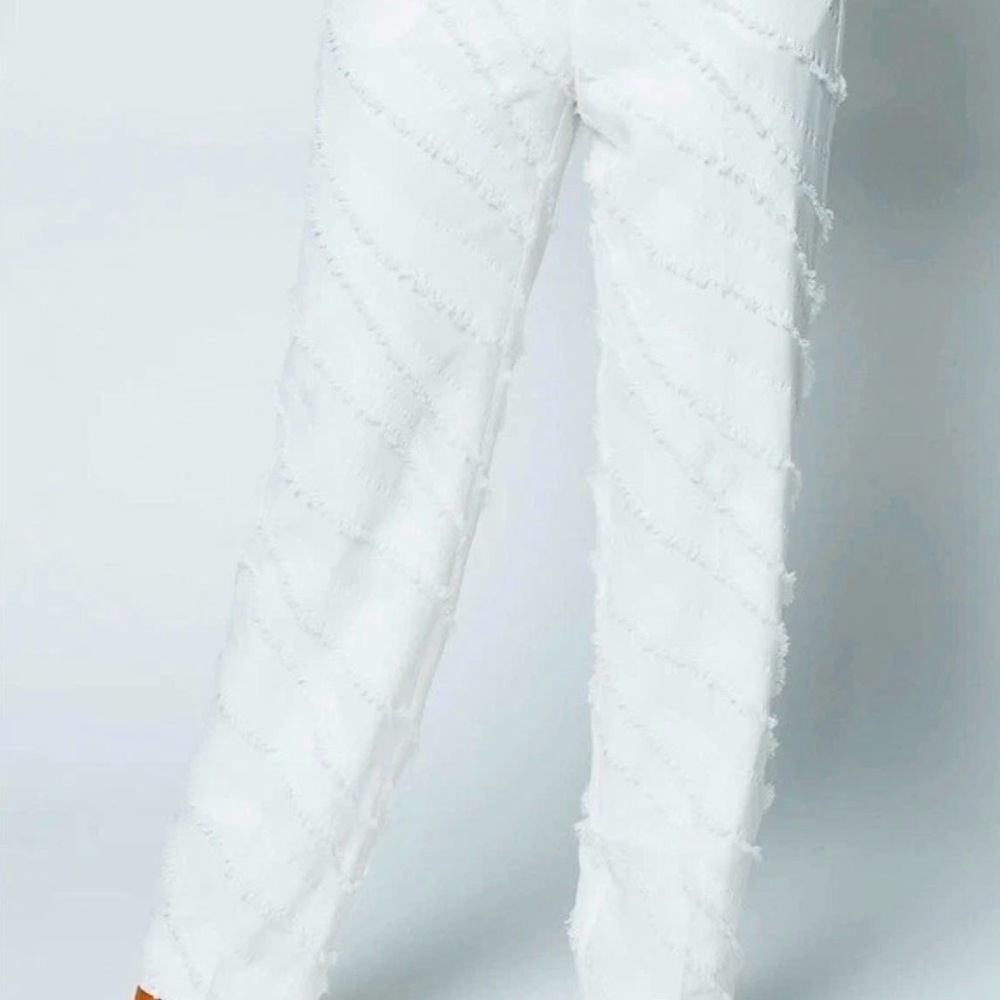 Zadig and Voltaire Defile Paris Peter Effiloche Ecru Luxury Fringe Pants. New